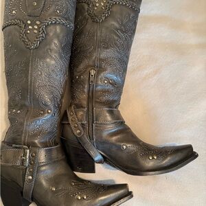 Corral G116 Tall 16" Whip Stitch Antiqued Studs Western Boots